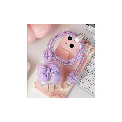 Purple Bow Charger Protecter